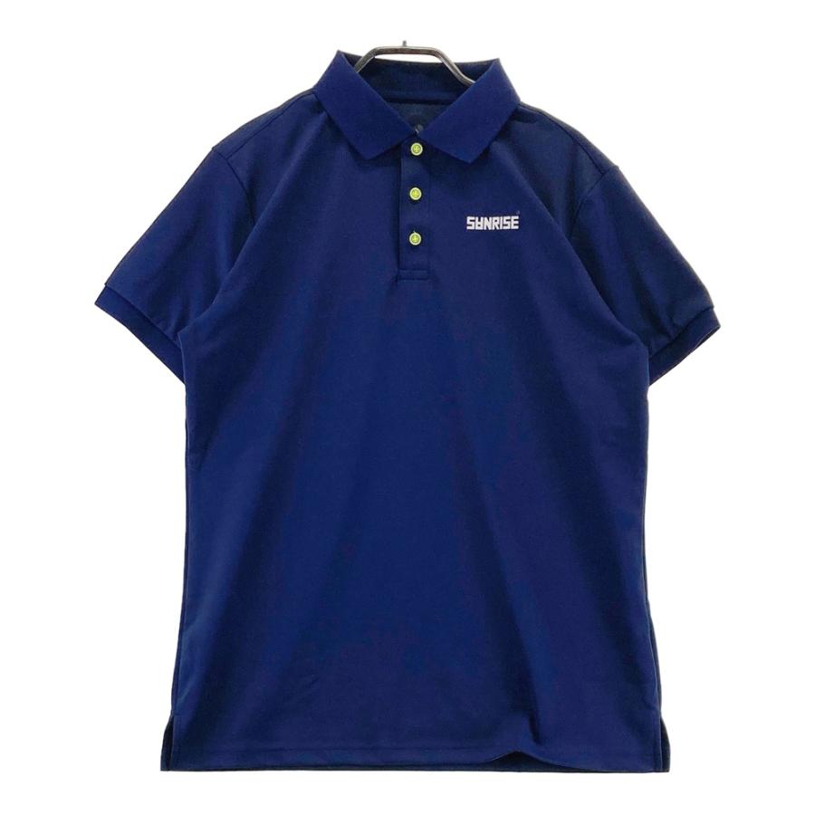 【美品】未使用品 SANRISE ゴルフ 半袖 ポロシャツ 春夏 Lサイズ SANRISE サンライズ 半袖ポロシャツ ネイビー系 L ゴルフウェア メンズ