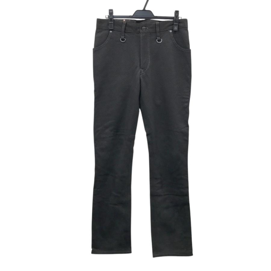 美品】HYOD ヒョウドウ メッシュ スマートレザーパンツ ブラック系 32