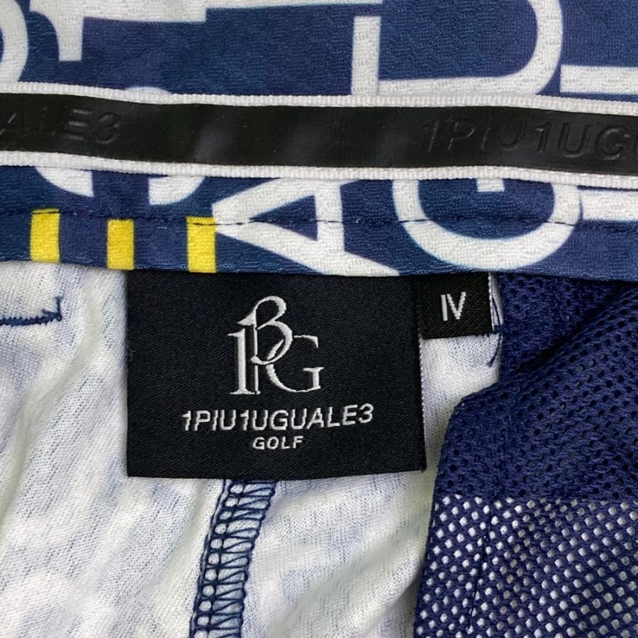 1PIU1UGUALE3 GOLF ハーフパンツ 総柄 ネイビー系 4 ゴルフウェア