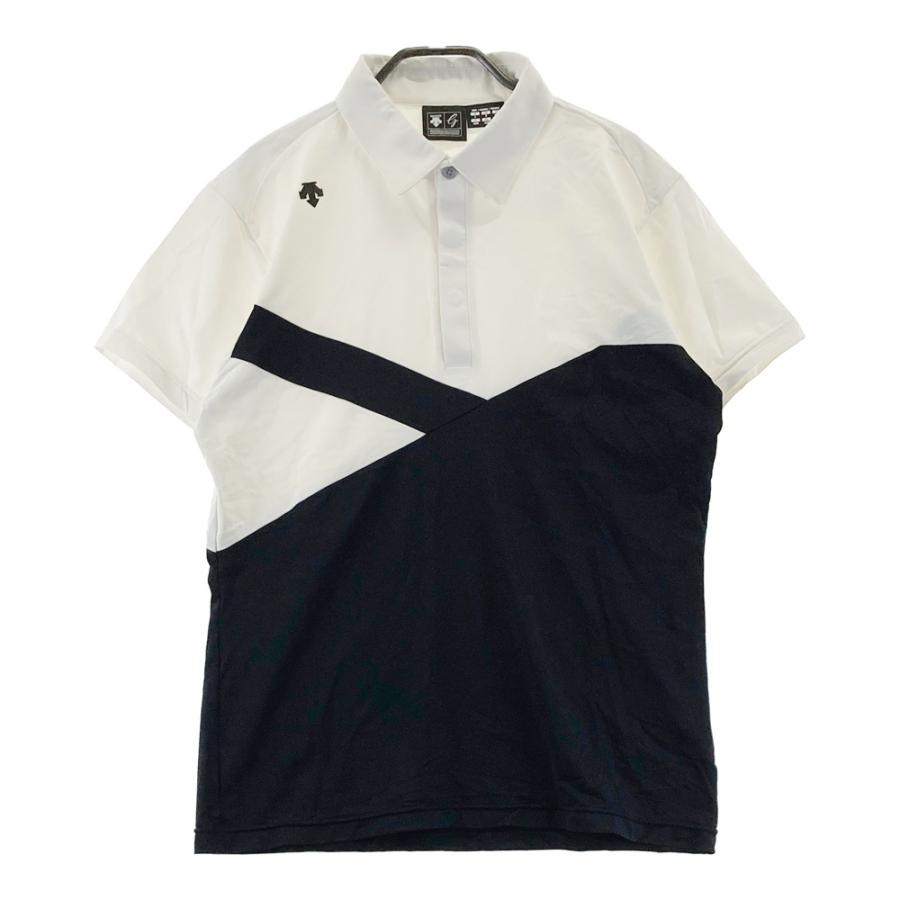 【新品】 【限定品】DESCENTE ホワイト ゴルフポロシャツ L JAPAN DESCENTE ゴルフ ポロシャツ L ホワイト/ブラック 【公式通販】