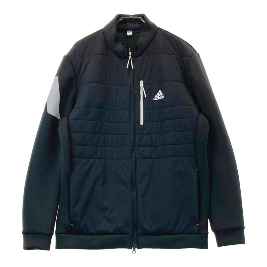 【S】秋冬 定価34,100円 アディダス ゴルフ 中綿 キルト セットアップ黒 ADIDAS GOLF アディダスゴルフ 中綿 ジップジャケット ブラック系