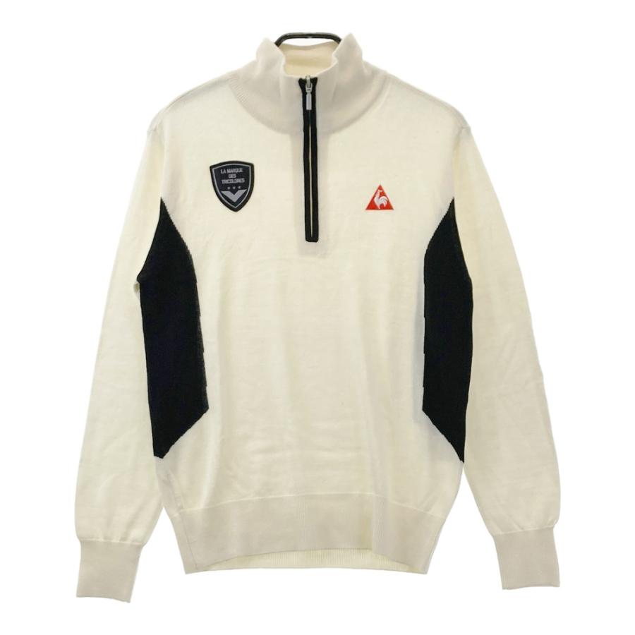 Le coq golf ルコック ゴルフ 韓国 golf トップス ニット LE COQ GOLF ルコックゴルフ ハーフジップ ニット セーター ホワイト系