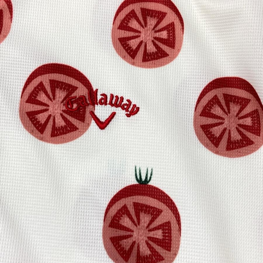 Callaway☆トマト柄 半袖ポロシャツ Mサイズ CALLAWAY キャロウェイ 半袖ポロシャツ トマト柄 ホワイト系 M ゴルフ