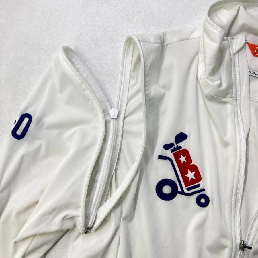 サイズ：S BEAMS GOLF ビームスゴルフ  長袖 ジップジャケット  ホワイト系 [240101613113] ゴルフウェア メンズ ストスト BEAMS GOLF（ビームス ゴルフ） 長袖 ジップジャケット ホワイト系 S