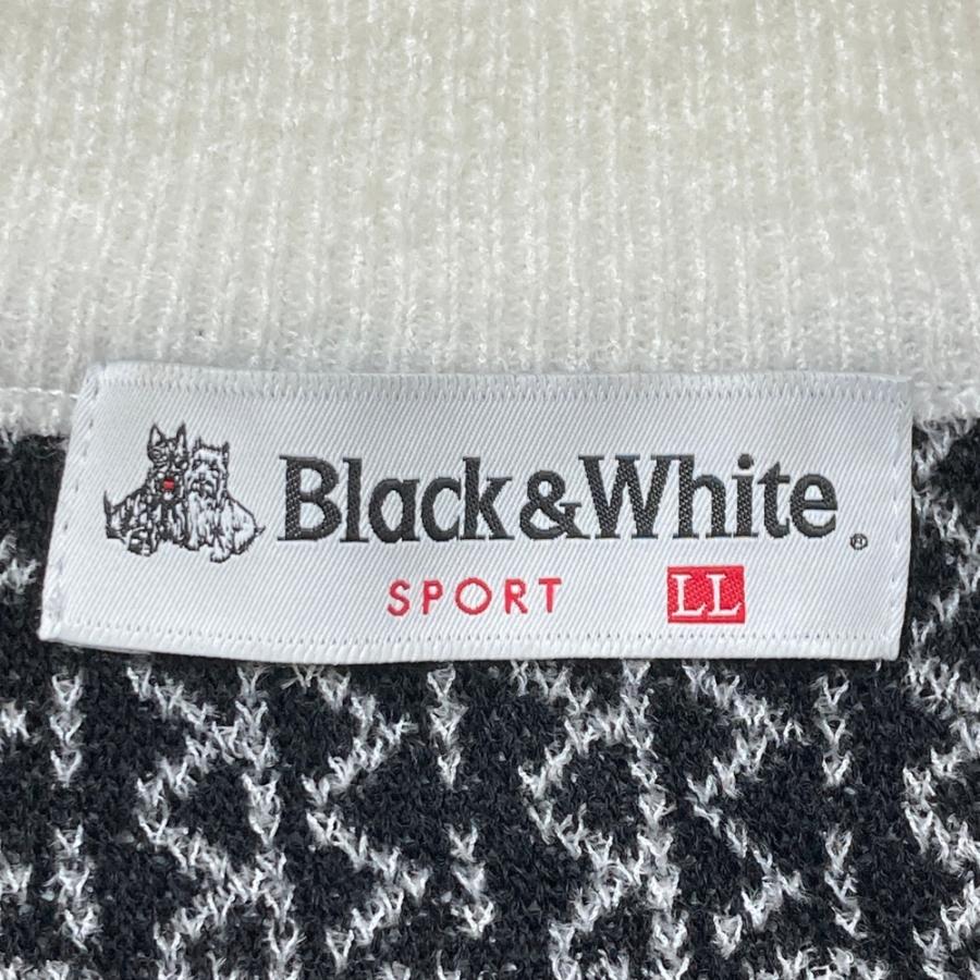 BLACK&WHITE ブラックアンドホワイト ハーフジップ 半袖 ニット 