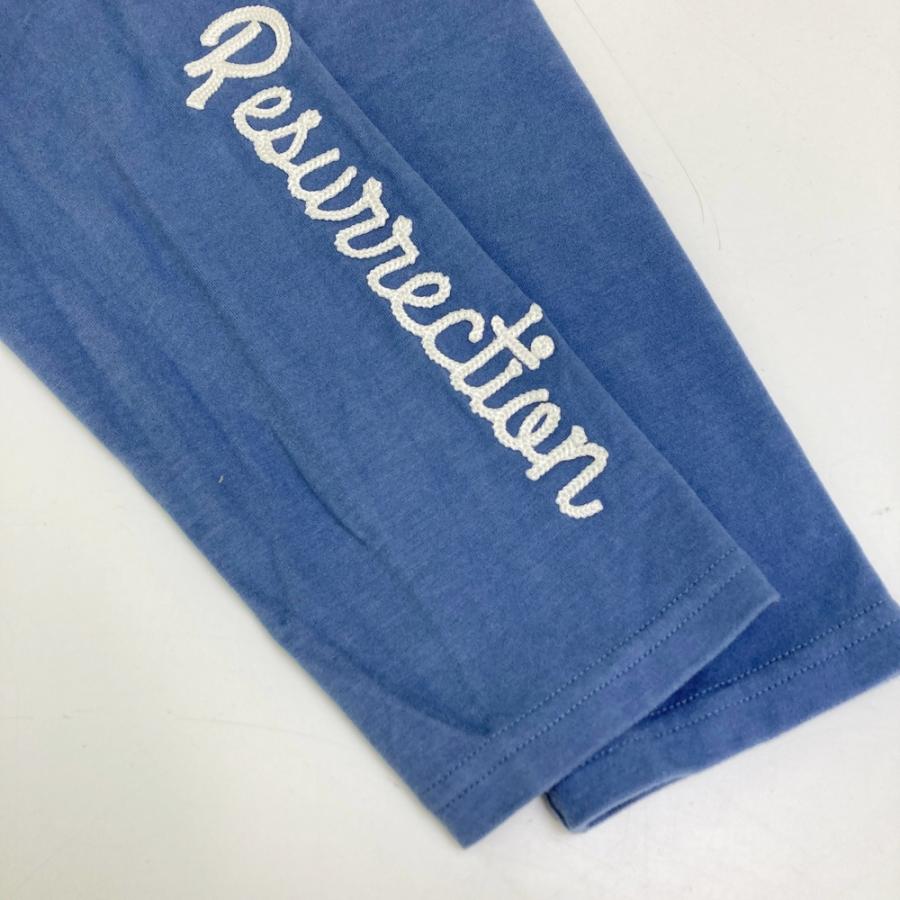 RESURRECTION レザレクション 起毛 ハーフジップ 長袖Tシャツ ブルー系
