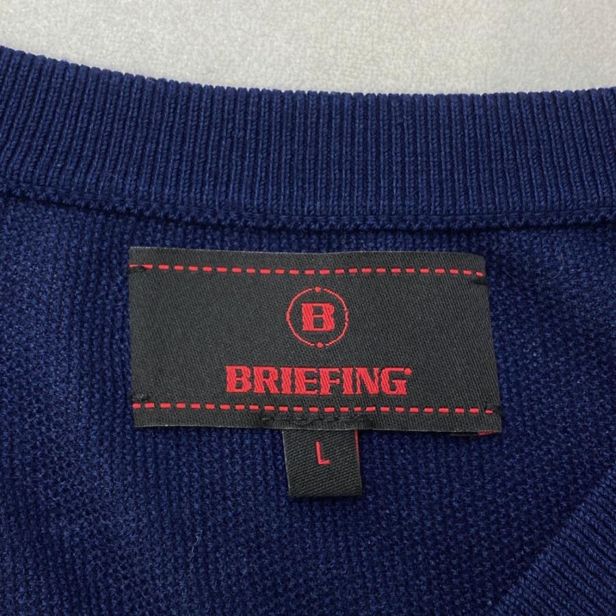BRIEFING GOLF ブリーフィング Vネック ニットセーター ネイビー系 L