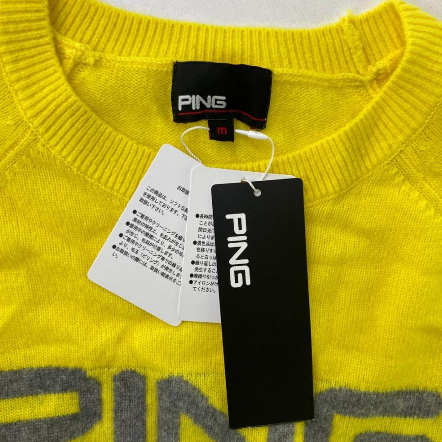 新品】PING ピン カシミヤ ロゴニットセーター イエロー系 M ゴルフ