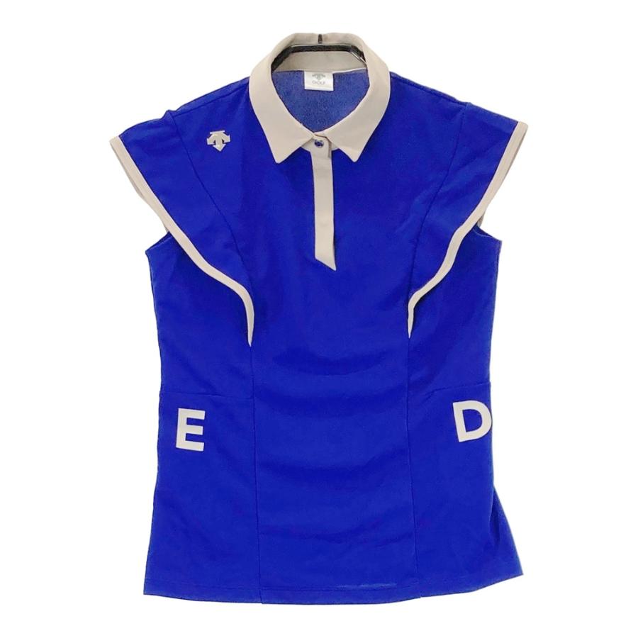 DESCENTE GOLF デサントゴルフ バイカラー 袖フリル半袖ポロシャツ