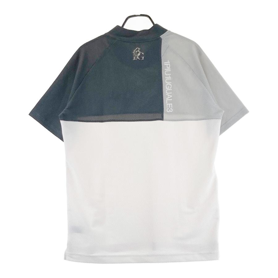1PIU1UGUALE3 GOLF GRT218 メッシュ モックネック半袖Tシャツ ホワイト