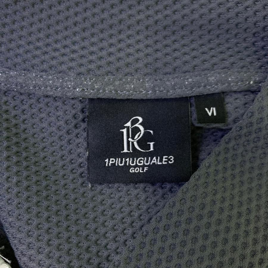 1PIU1UGUALE3 GOLF GRT218 メッシュ モックネック半袖Tシャツ ホワイト