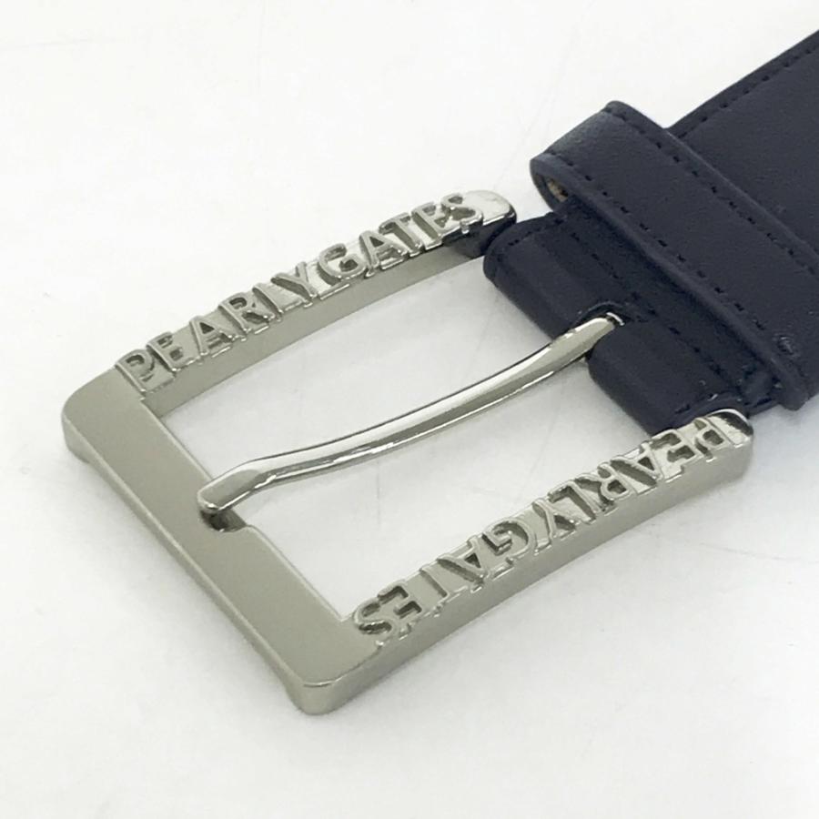 美品】PEARLY GATES パーリーゲイツ ベルト ロゴ 総柄 ネイビー系