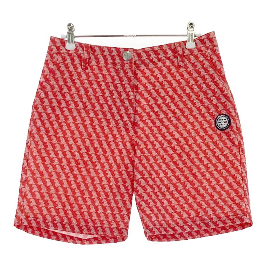 AND PER SE アンパスィ ショートパンツ 総柄 レッド系 M ゴルフウェア 
