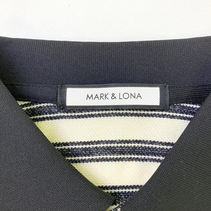 MARK\u0026LONA マークアンドロナ  半袖ポロシャツ ボーダー柄 ベージュ系 46 ゴルフウェア メンズの画像