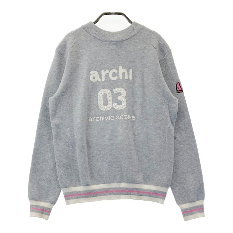 ARCHIVIO アルチビオ ニットジャケット ウール混 グレー系 36 ゴルフ