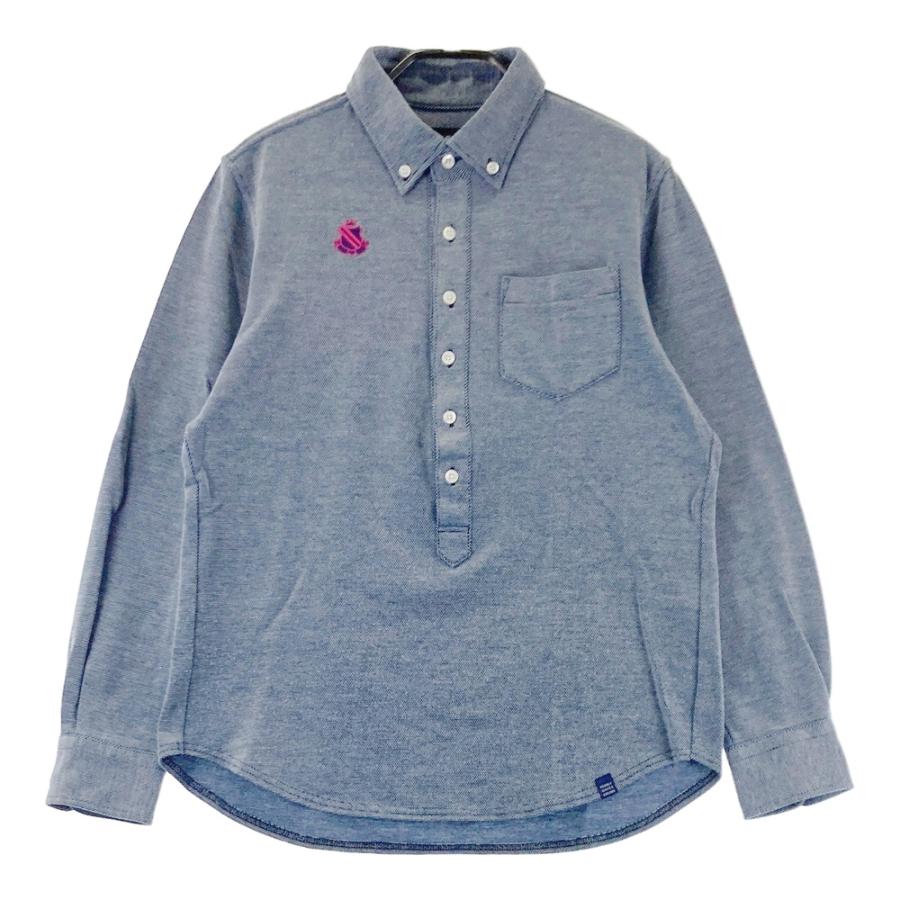 PEARLY GATES パーリーゲイツ 長袖ポロシャツ ボタンダウン ネイビー系