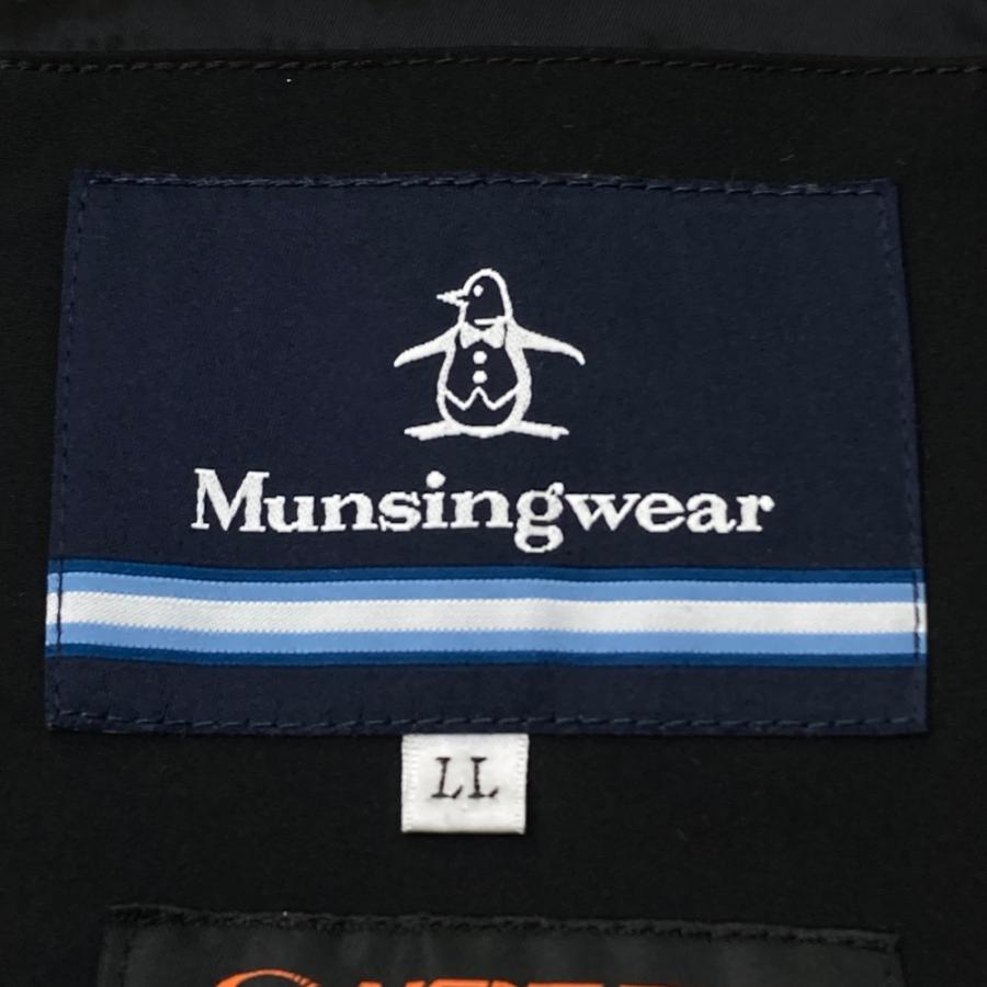 Munsingwear☆マンシング　ダウンジャケット☆LL　ゴルフ/スポーツ MUNSING WEAR マンシングウェア ダウンジャケット ロゴ柄 ブラック系