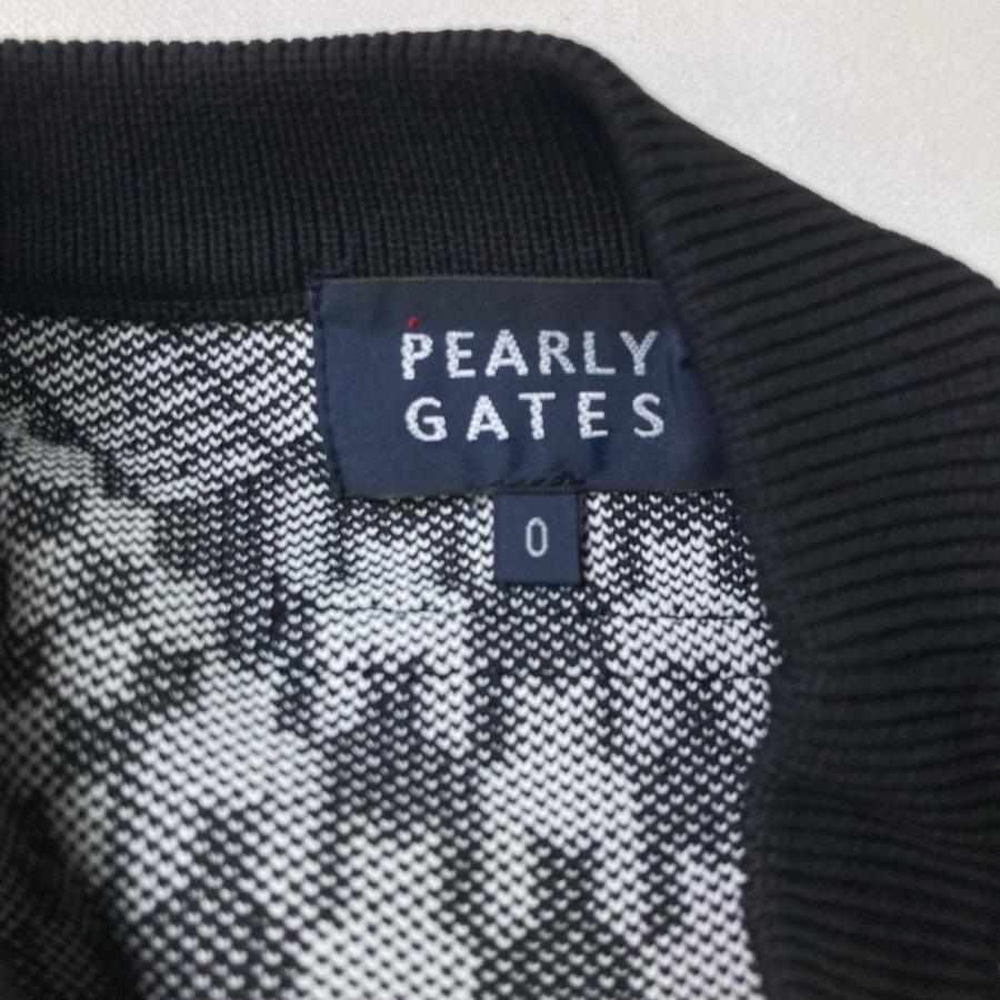 PEARLY GATES パーリーゲイツ  クルーネック 長袖ニットセーター 千鳥柄 ブラック系 0 ゴルフウェア レディースの画像