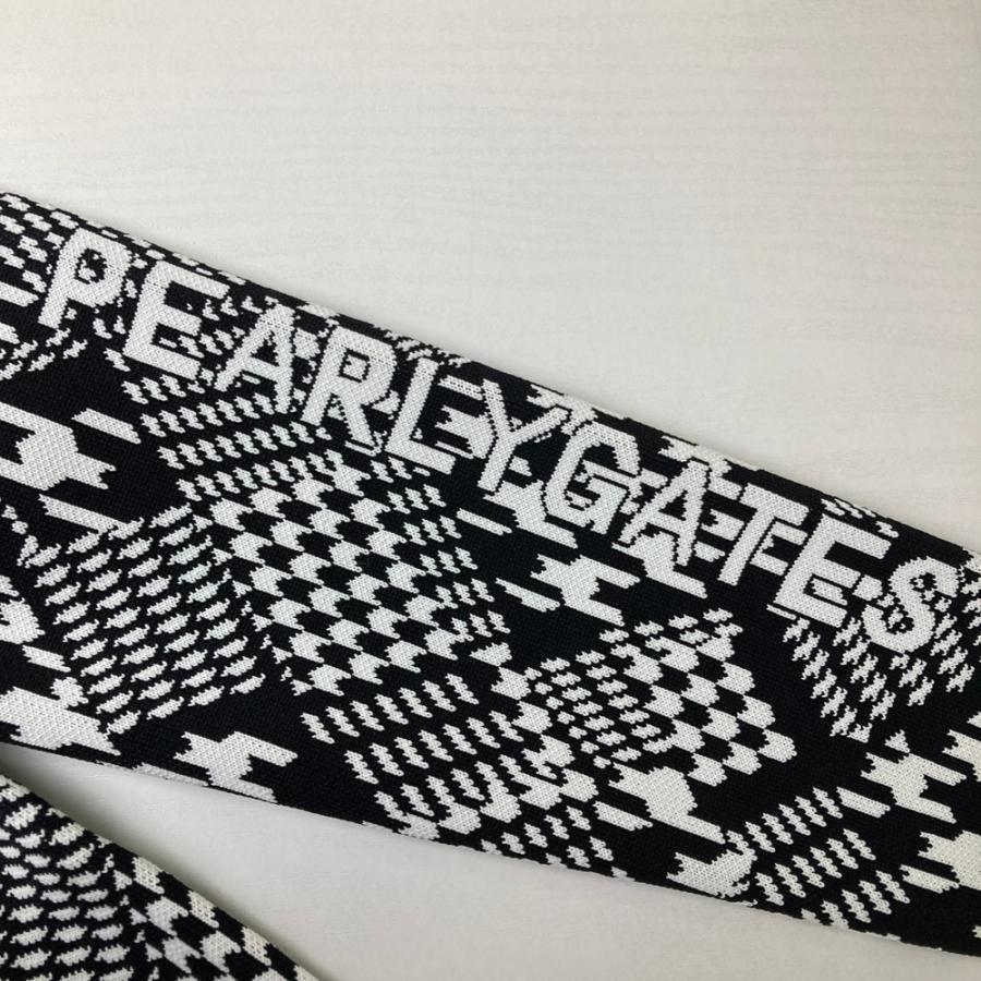 PEARLY GATES パーリーゲイツ  クルーネック 長袖ニットセーター 千鳥柄 ブラック系 0 ゴルフウェア レディースの画像