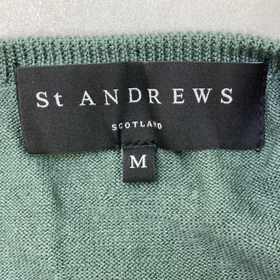ST ANDREWS セントアンドリュース カシミヤ混 ニットセーター カーキ系