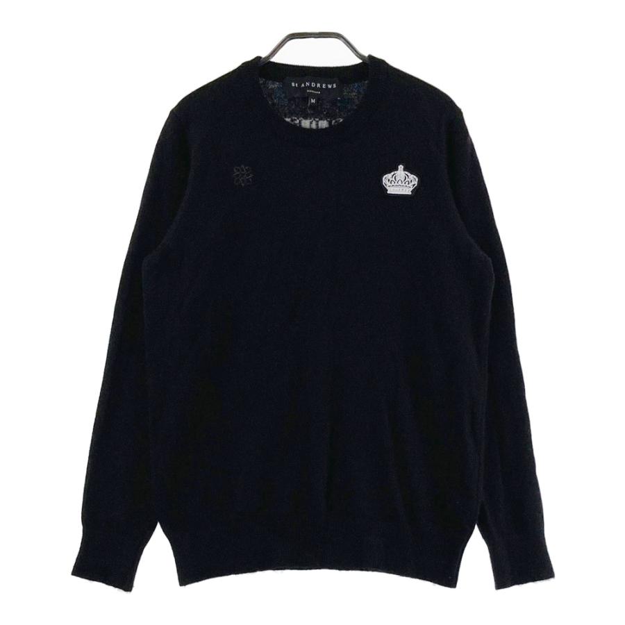 美品セントアンドリュースMブラックセーター ST ANDREWS セントアンドリュース カシミヤ ニットセーター ブラック系