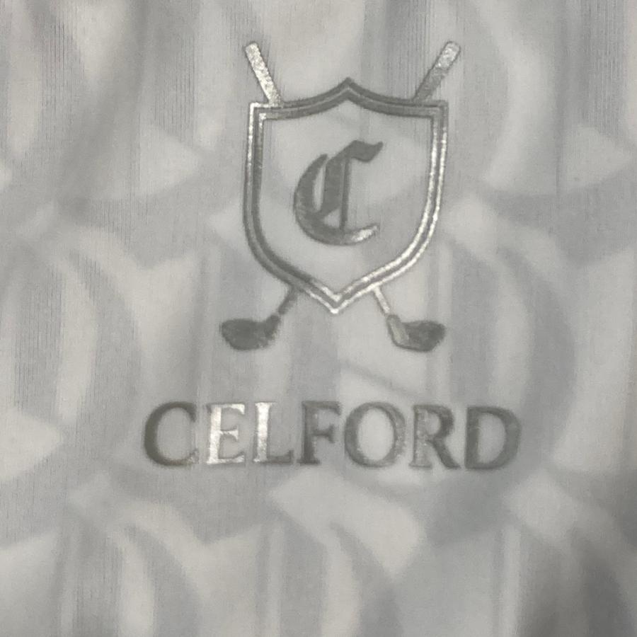 CELFORD セルフォード ジップ ジャケット 総柄 ホワイト系 38 ゴルフ