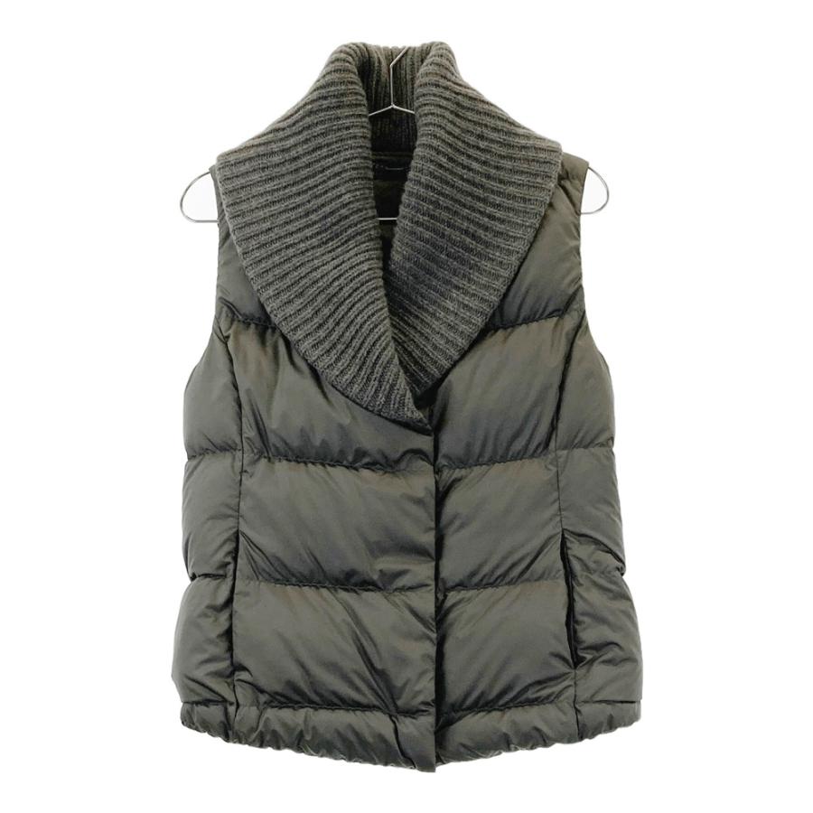 LOREN'S RALPH LAUREN ラルフローレン ニット切替 ダウンベスト グレー