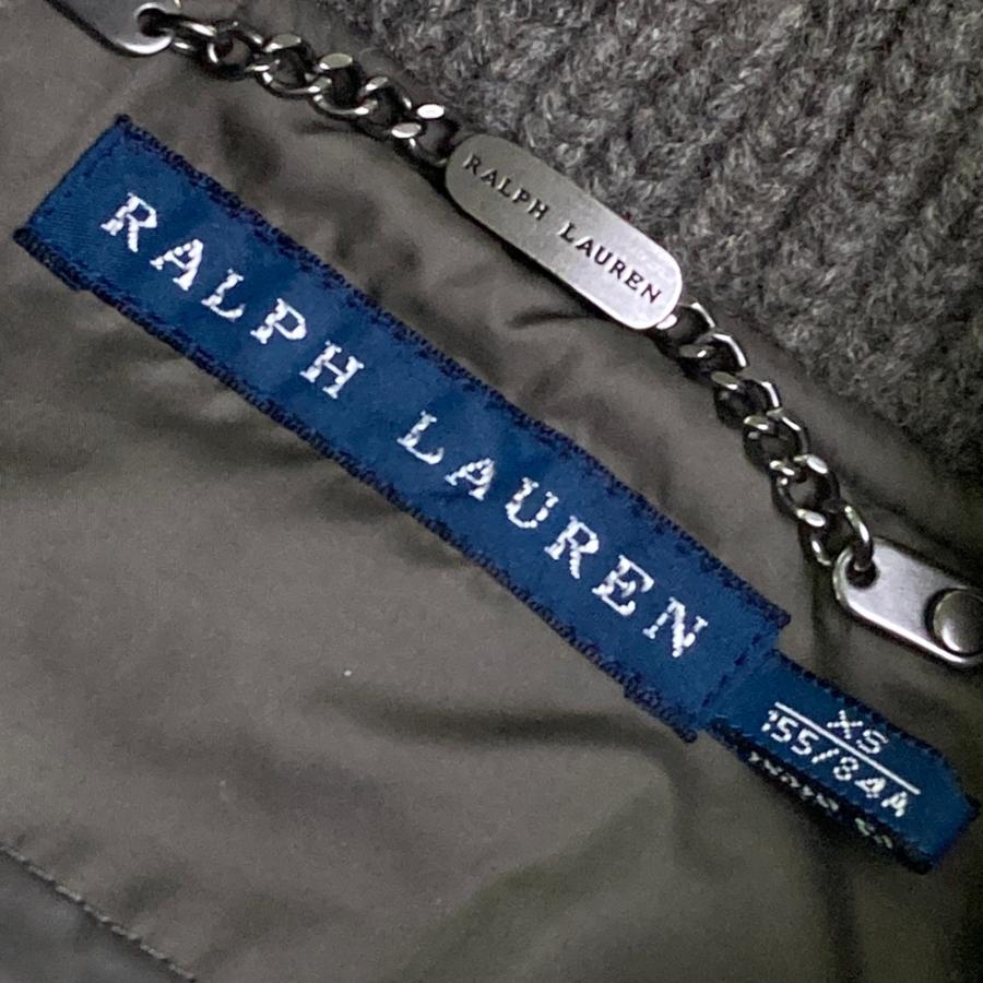 RALPH LAUREN ラルフローレン ニット切替 ダウンベスト グレー系 XS