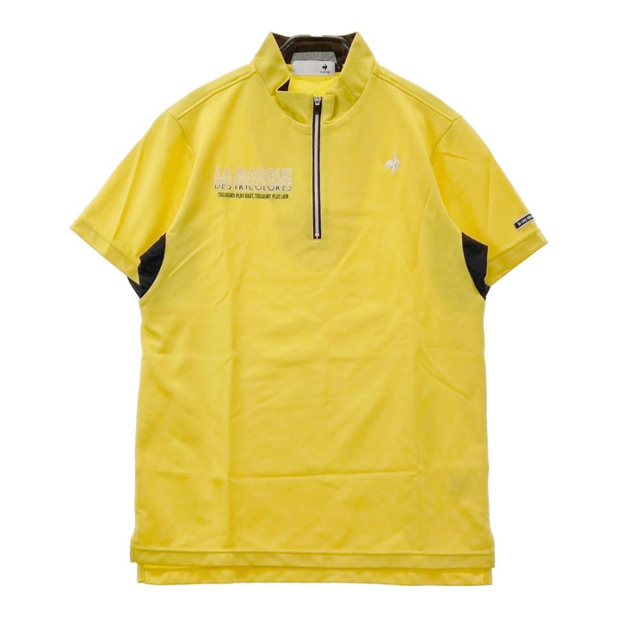 LE COQ GOLF ルコックゴルフ ハーフジップ 半袖Tシャツ イエロー系 L