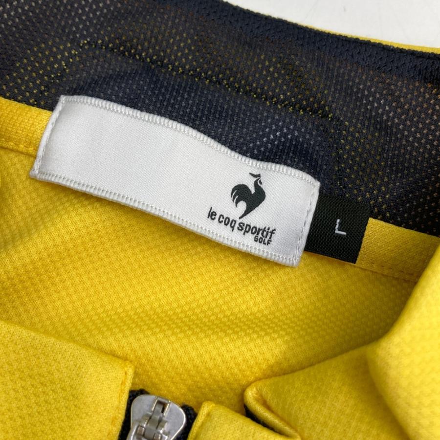 LE COQ GOLF ルコックゴルフ ハーフジップ 半袖Tシャツ イエロー系 L