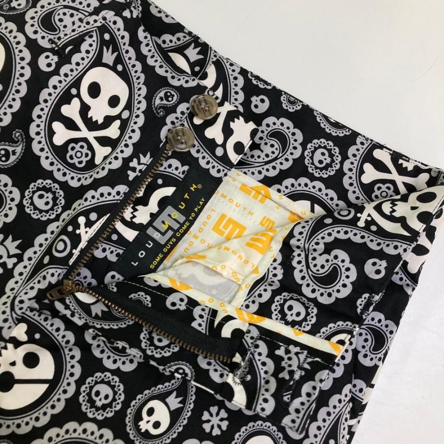 サイズ：30×32L LOUD MOUTH ラウドマウス  ストレッチパンツ シヴァ―ミーティンバーズ 総柄 ブラック系 [240101624615] ゴルフウェア メンズ ストスト 新品】LOUD MOUTH ラウドマウス ストレッチパンツ シヴァ―ミーティン