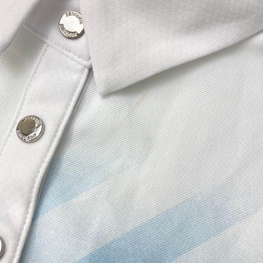 DESCENTE GOLF デサントゴルフ ノースリーブポロシャツ ブルー系 S