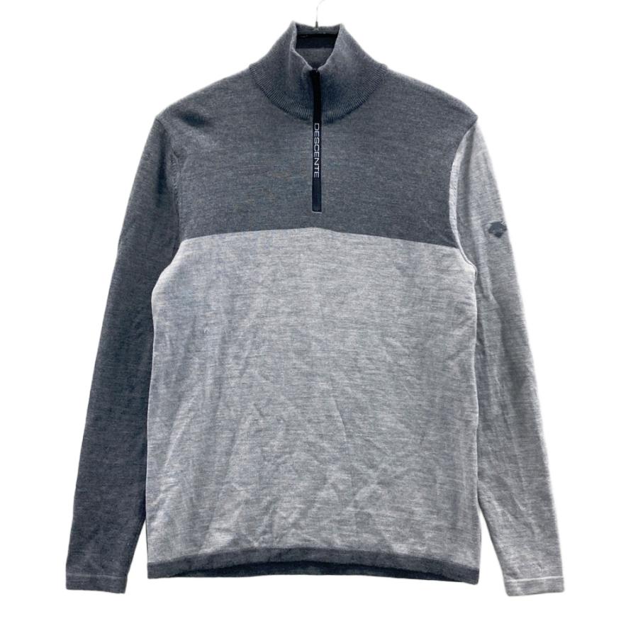 DESCENTE GOLF デサントゴルフ ハーフジップ ニットセーター グレー系