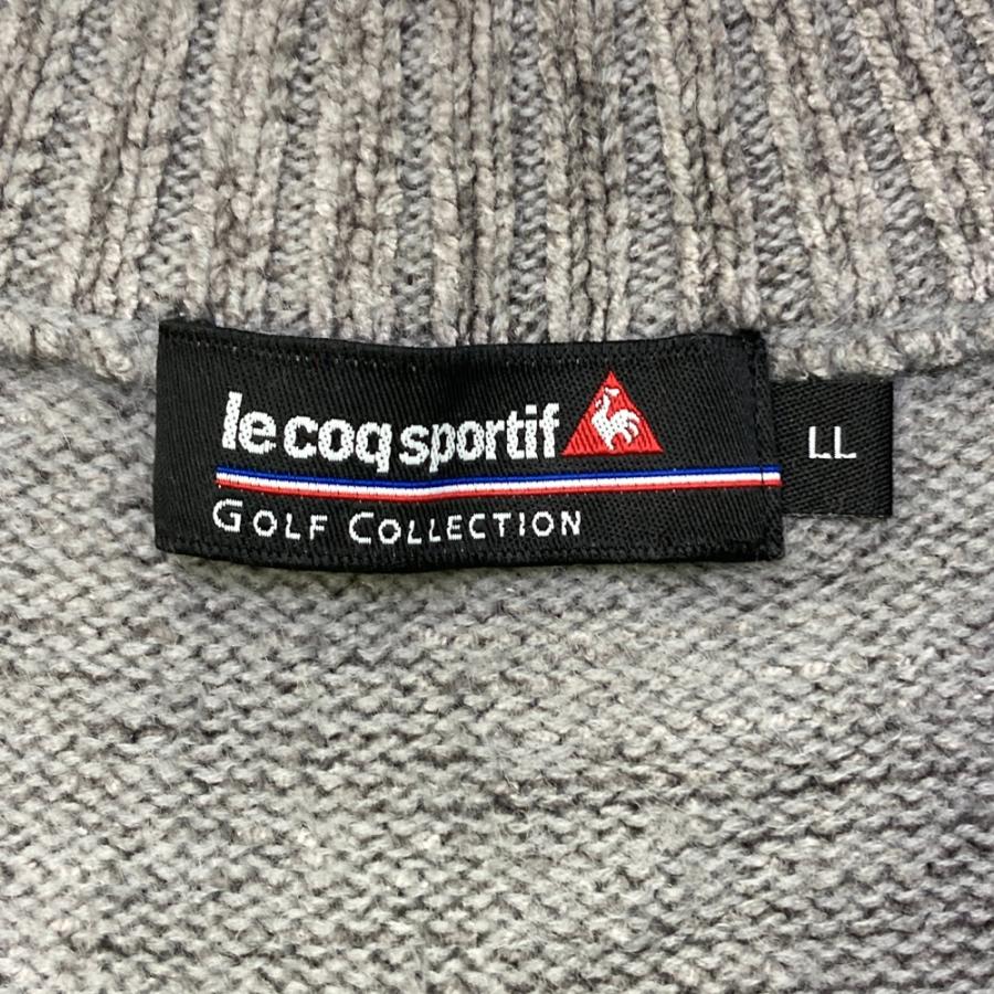 LE COQ GOLF ルコックゴルフ ハーフジップ ニットセーター グレー系 LL 