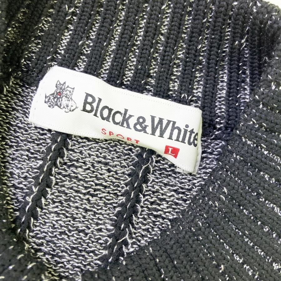 BLACK&WHITE ブラックアンドホワイト ジップ ニットベスト ライン