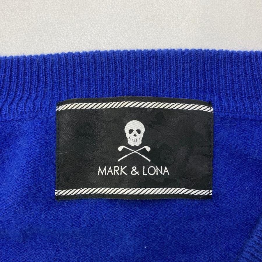 MARK&LONA マークアンドロナ カシミヤ ニットセーター スカル ブルー系