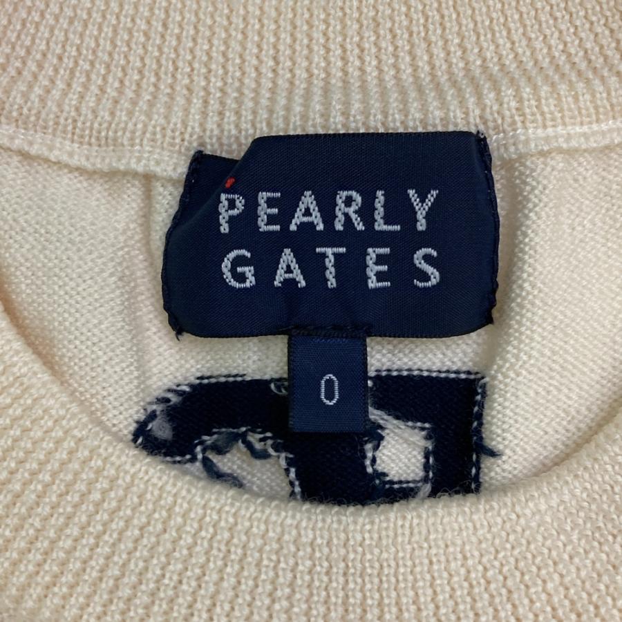 サイズ：0 PEARLY GATES パーリーゲイツ ×ディズニー ウール 長袖 ニットセーター  ホワイト系 [240101627765] ゴルフウェア レディース ストスト PEARLY GATES（パーリーゲイツ） ×ディズニー ウール 長袖 ニット