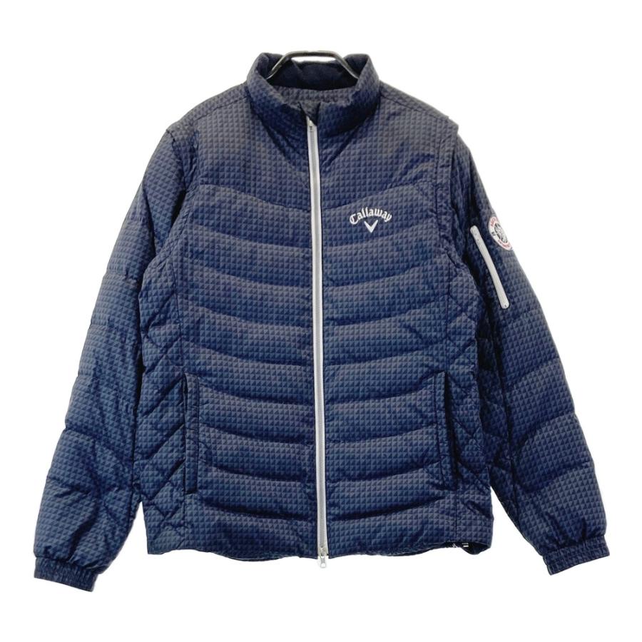 CALLAWAY キャロウェイ 2WAY ダウンジャケット 総柄 ネイビー系 M