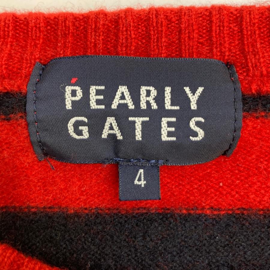 パーリーゲイツ PEARLYGATES ニットセーター ボーダー カシミア混 0 PEARLY GATES パーリーゲイツ カシミヤ混 ウール ニット セーター
