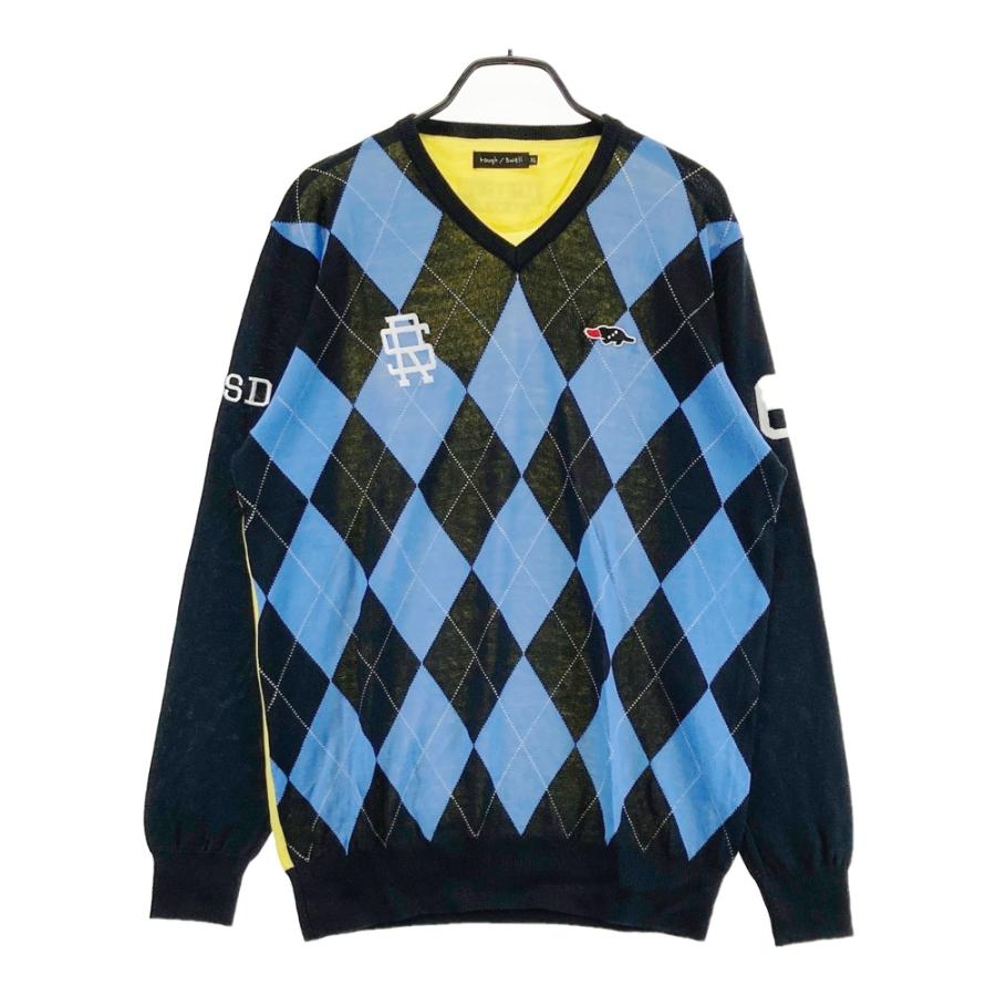 rough&swell ラフアンドスウェル Vネックセーター Mサイズ ゴルフ ROUGH&SWELL ラフアンドスウェル Vネック ニットセーター アーガイル柄