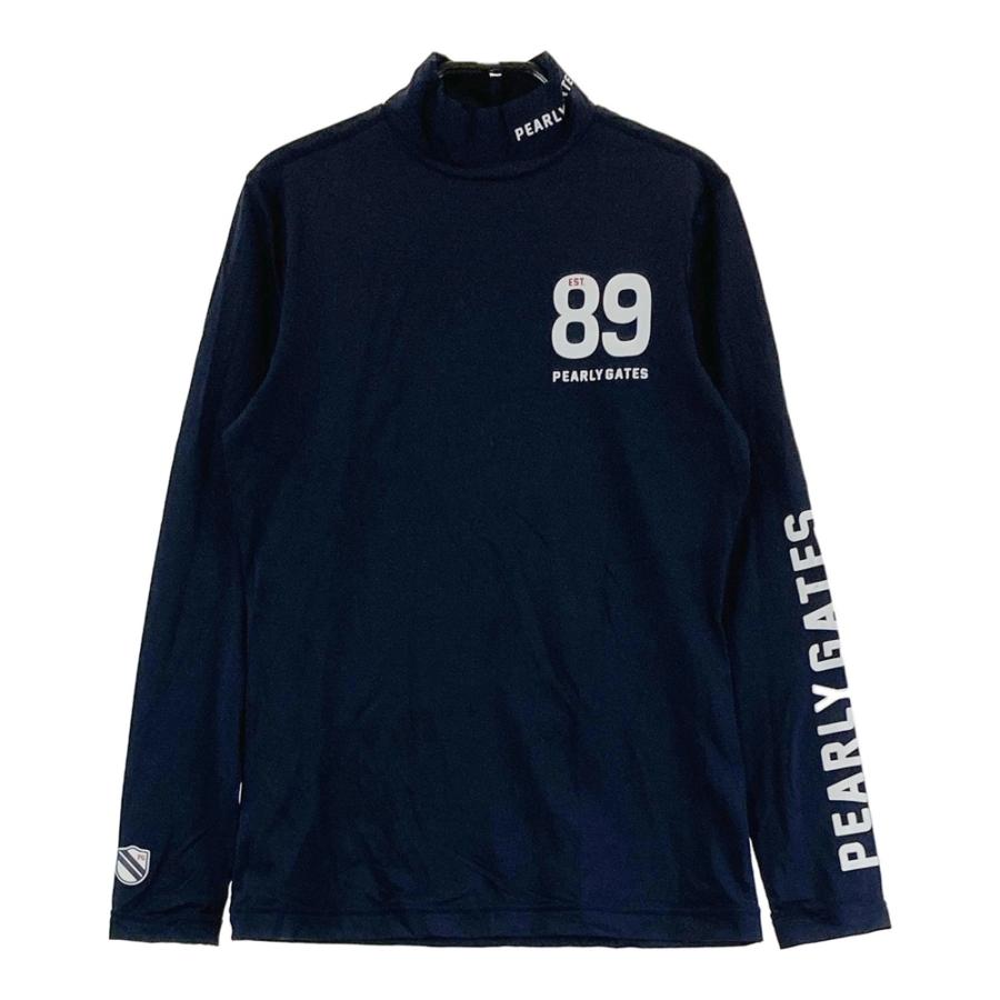 パーリーゲイツ　レディース 長袖ハイネック カットソー ネイビー　サイズ2 PEARLY GATES（パーリーゲイツ） tシャツ 「PEARLY GATES」綿ベア天竺
