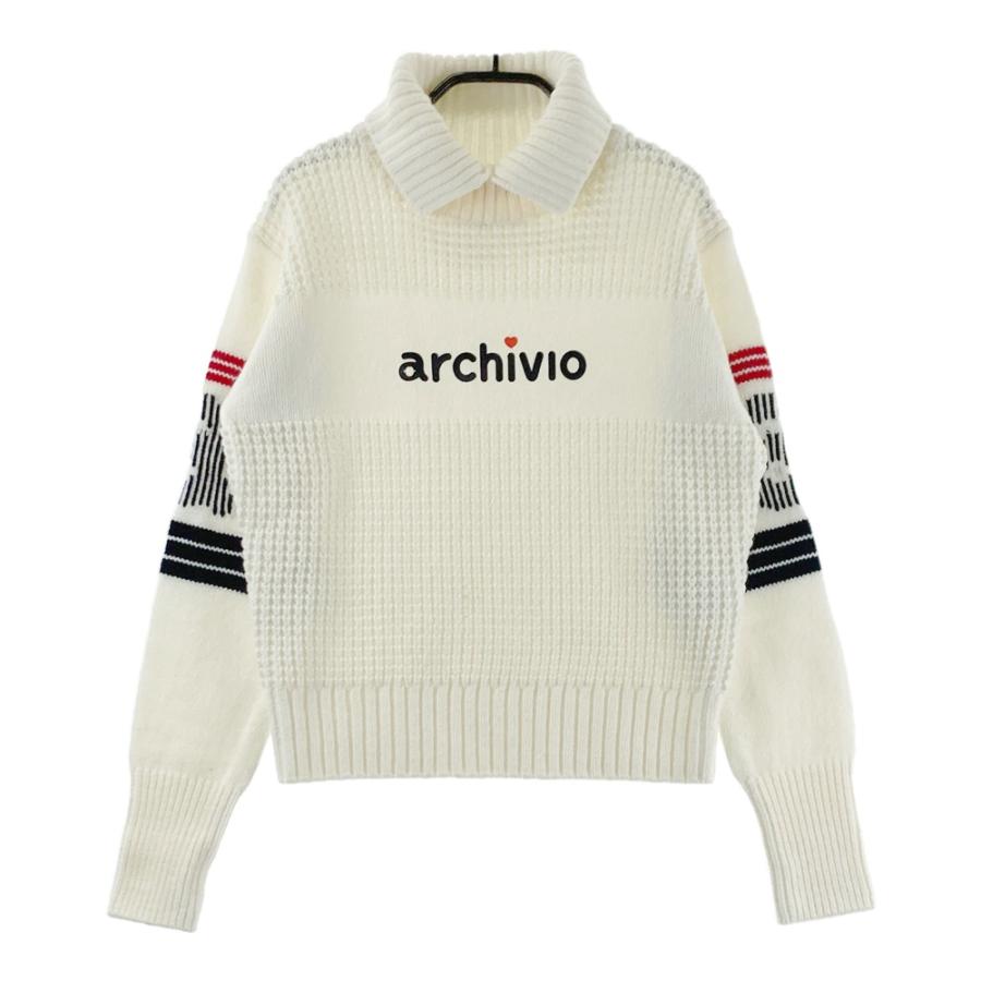 ARCHIVIO アルチビオ タートルネック 長袖ニットセーター ホワイト系