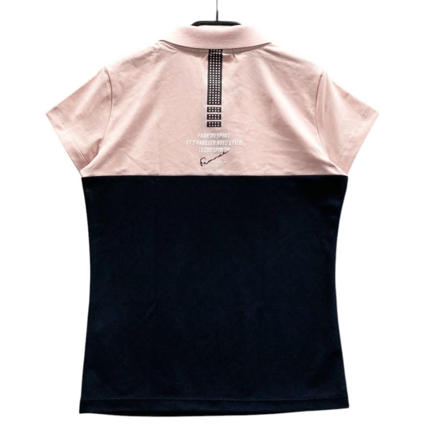 LE COQ GOLF ルコックゴルフ ハーフジップ半袖 ポロシャツ ピンク系 M