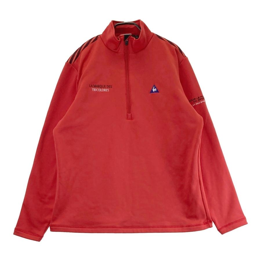 LE COQ GOLF ルコックゴルフ 中綿切替 ハーフジップ長袖Tシャツ レッド
