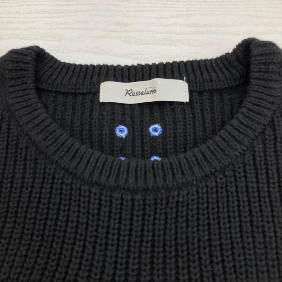 希少サイズ 美品 ラッセルノ 長袖ニット セーター ゴルフウェア サイズ5 L RUSSELUNO ラッセルノ ニットセーター ブラック系 4 ゴルフウェア