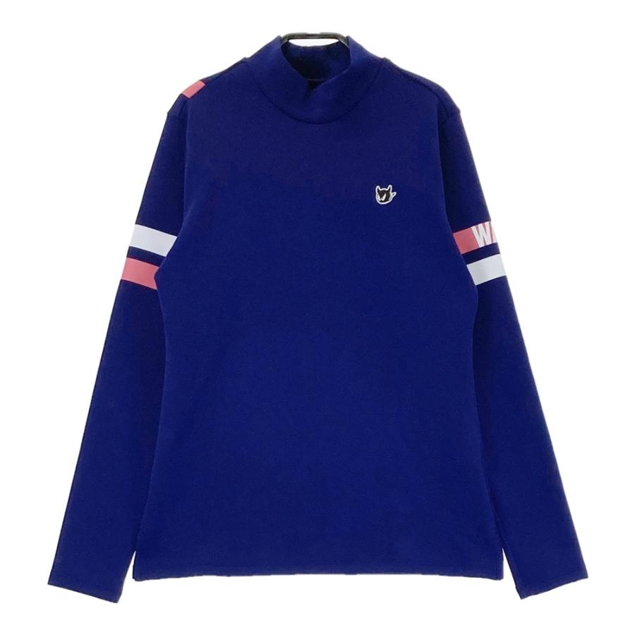 サイズ：XS WAAC ワック ハイネック 長袖Tシャツ ロゴ 総柄 ホワイト系