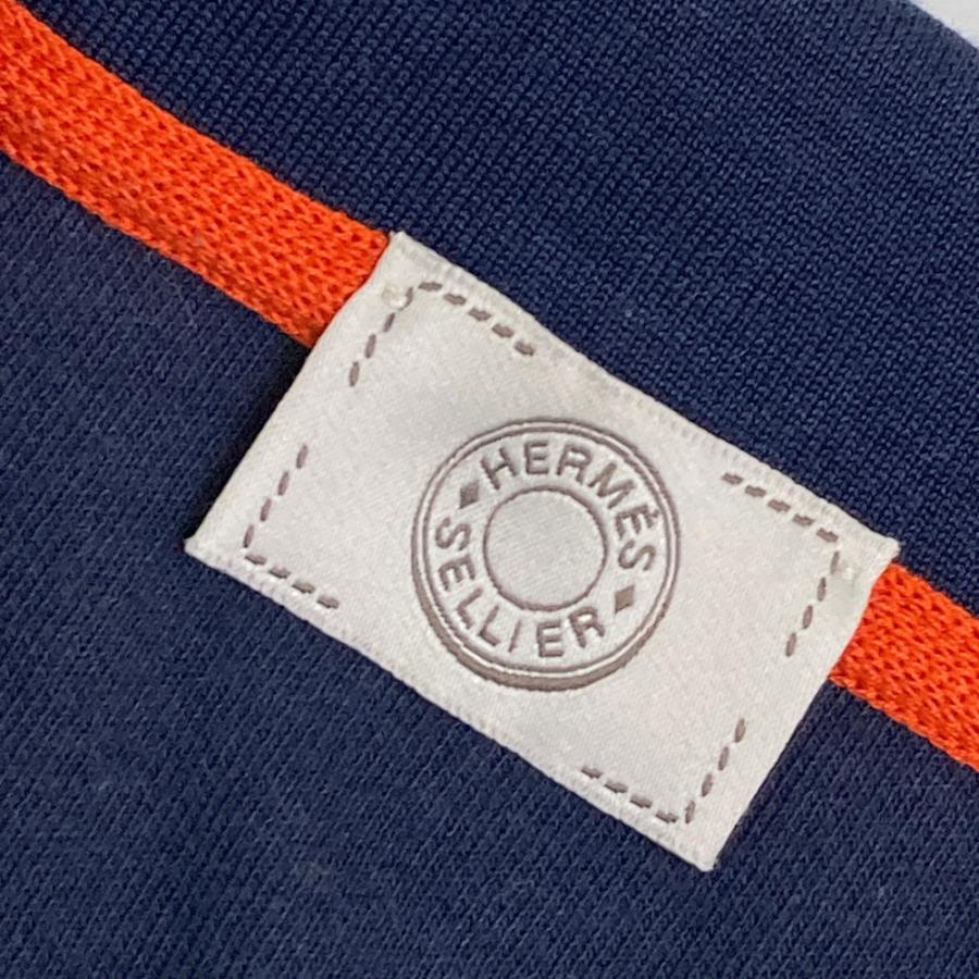 HERMES エルメス 半袖ポロシャツ セリエ ネイビー系 XL メンズ