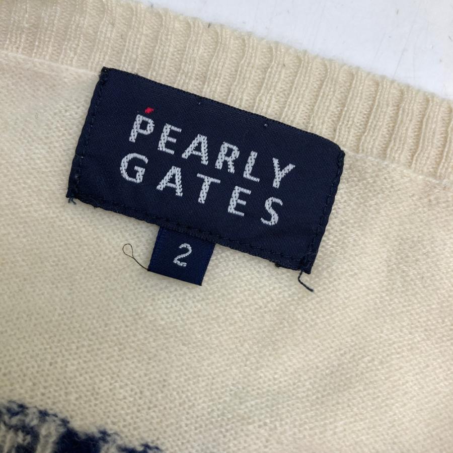 サイズ：2 PEARLY GATES パーリーゲイツ 2023年 カシミヤ ニットセーター  ホワイト系 [240101640071] ゴルフウェア レディース ストスト PEARLY GATES パーリーゲイツ カシミヤ ニットセーター ホワイト系 2