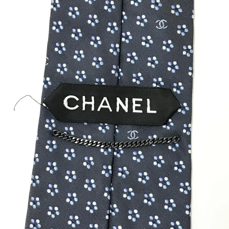 CHANEL シャネル ネクタイ ココマーク柄 ネイビー系 メンズ : ブランド