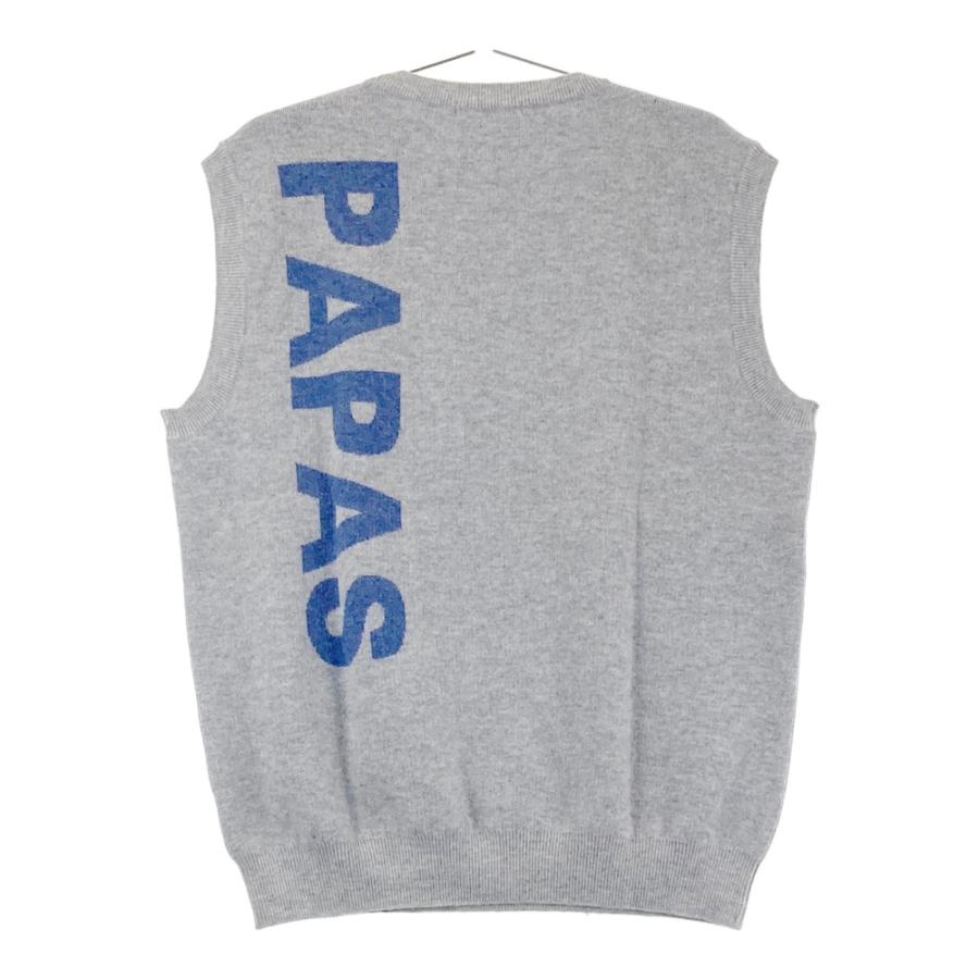 サイズ：L PAPAS パパス PLUS GOLF D043HKV ウール ニットベスト  グレー系 [240101632704] ゴルフウェア メンズ ストスト PAPAS パパス PLUS GOLF D043HKV ウール ニットベスト グレー系 L